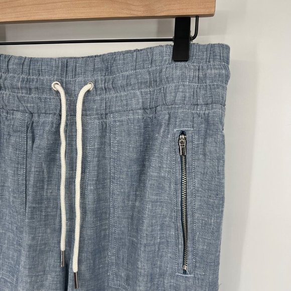 Athleta Women's Cabo Linen Jogger Pants Size 8 Chambray Blue - Picture 2 of 13